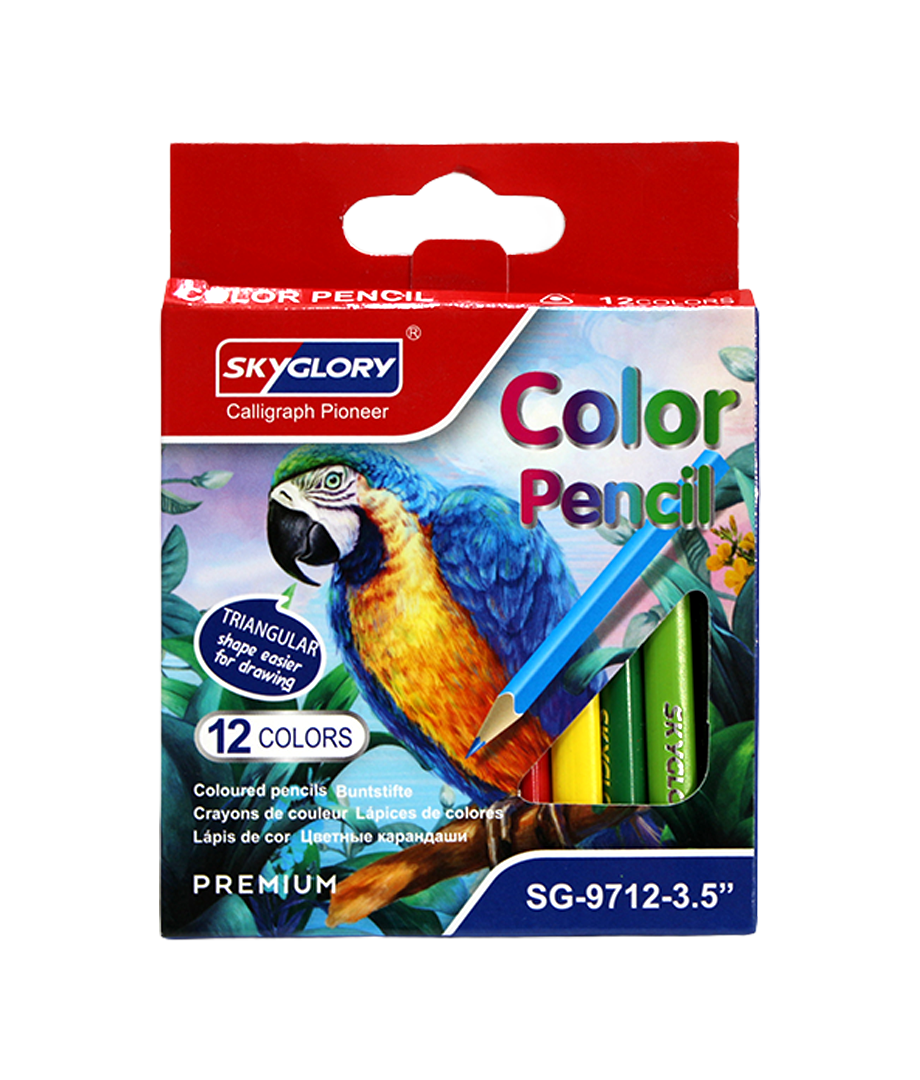 Lapiz De Color Triangular Corto 12Pcs Sky Glory