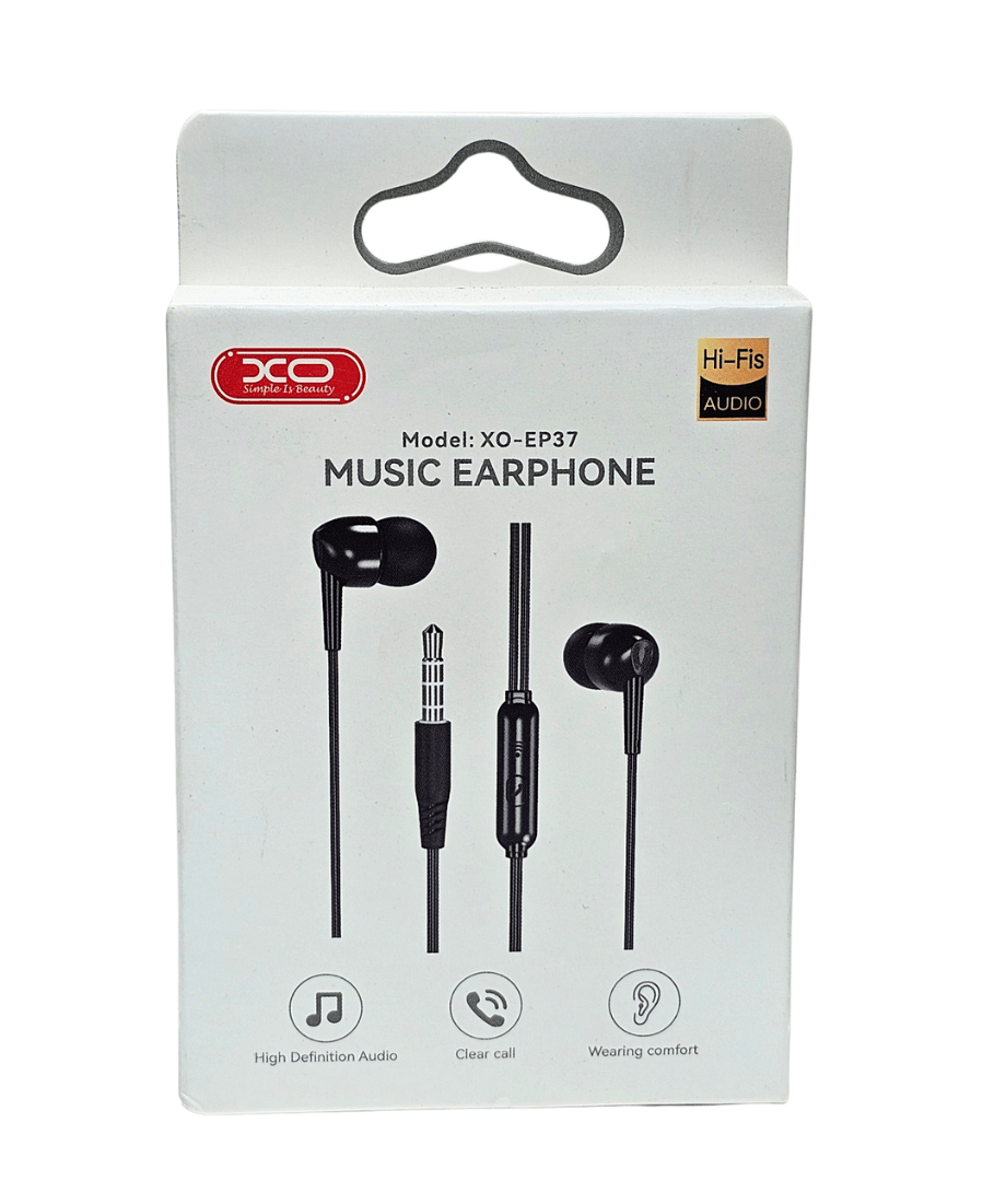 Audifono Pastilla Hule  Negro 3.5Mm Xo-Ep37 C/ Microfono