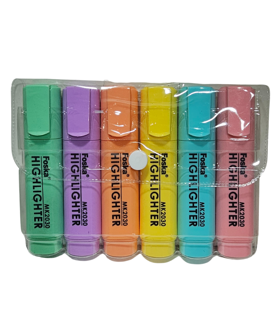 Resaltador 6 Pcscol Pastel Foska