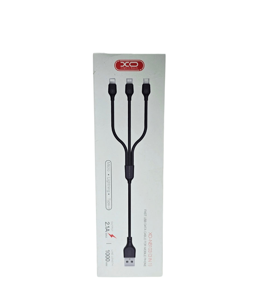 Cable Usb 3En1 Negro Xo-Nb103