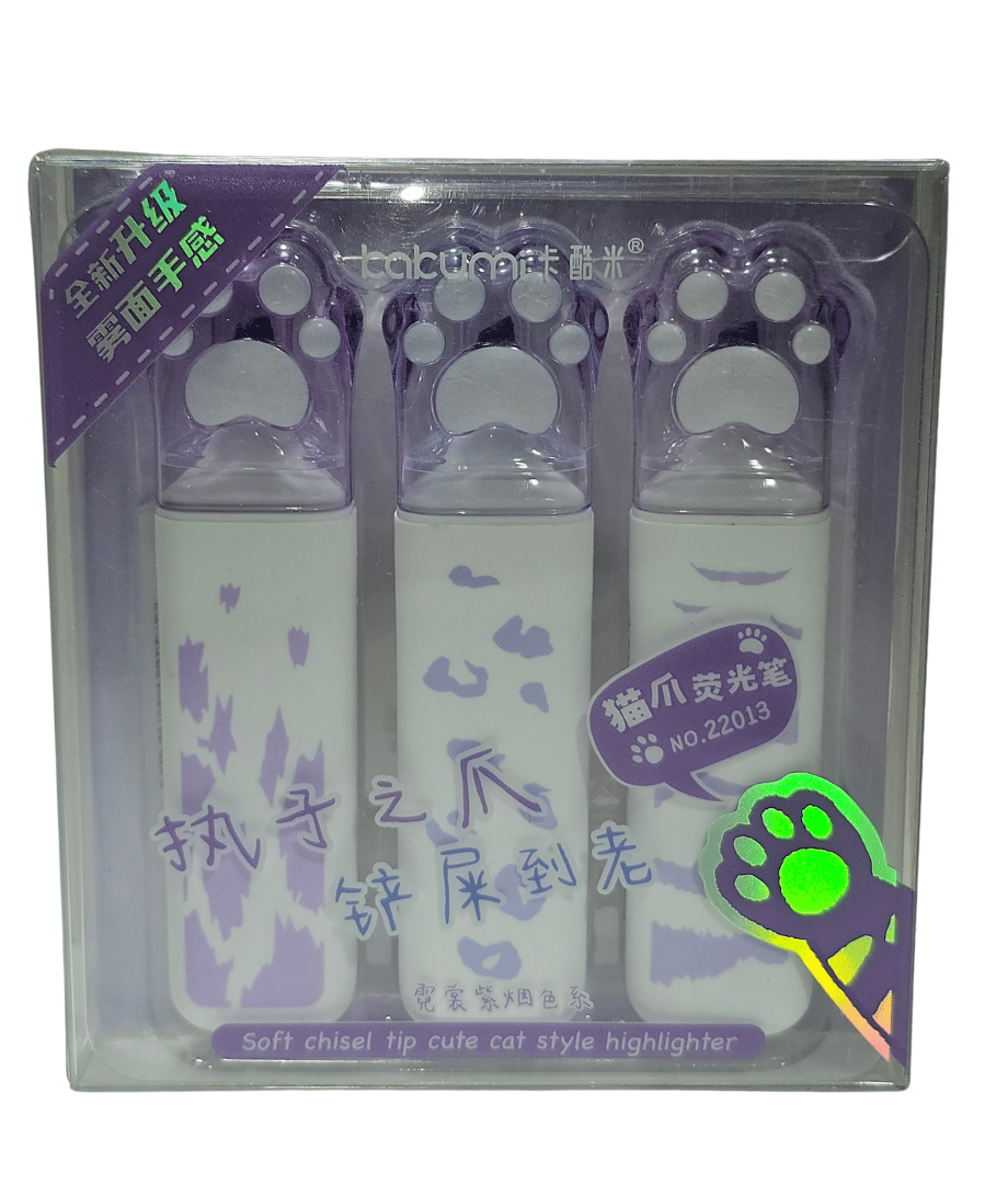 Resaltadores Huella De Gato 3 Pcs