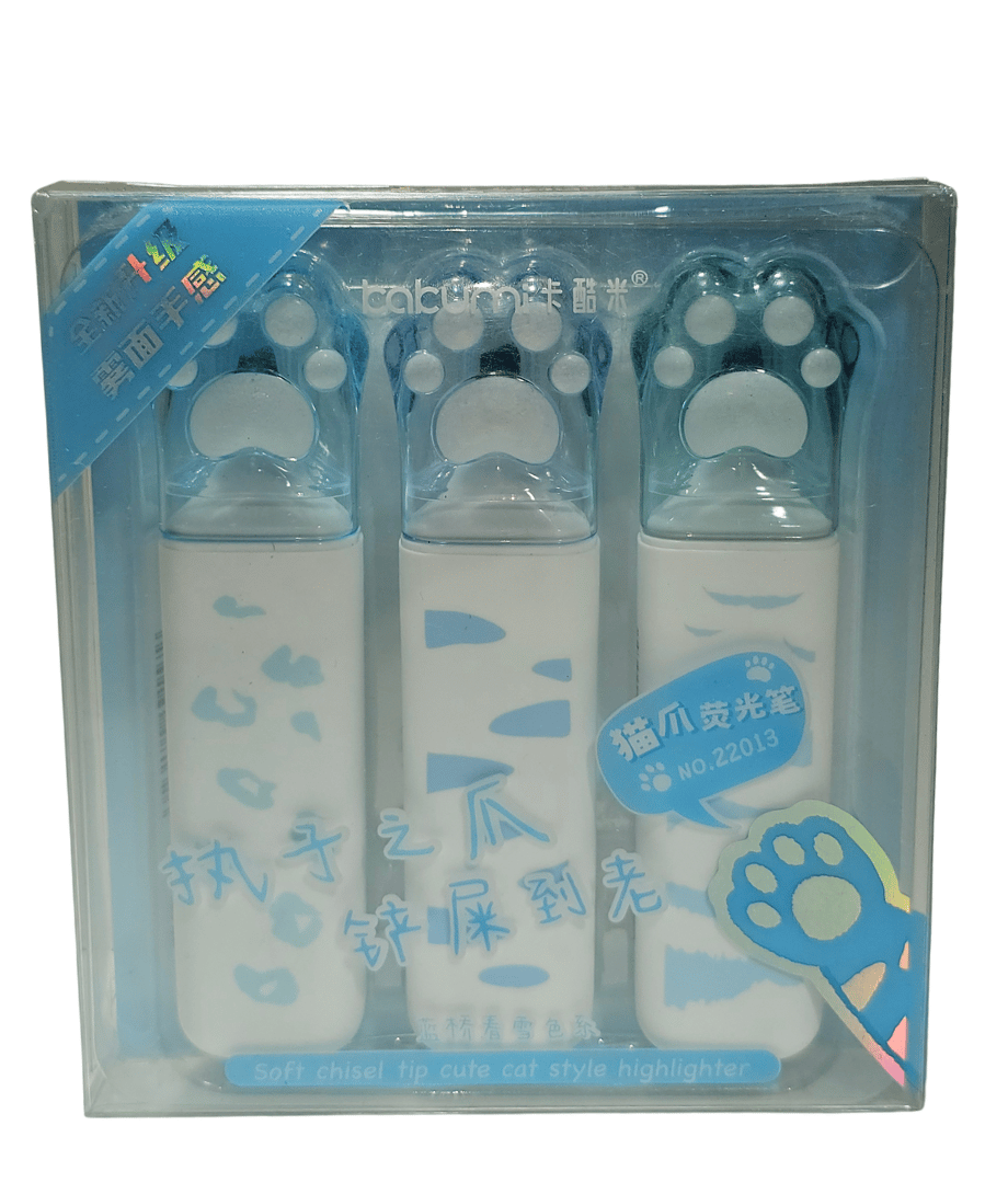 Resaltadores Huella De Gato 3 Pcs