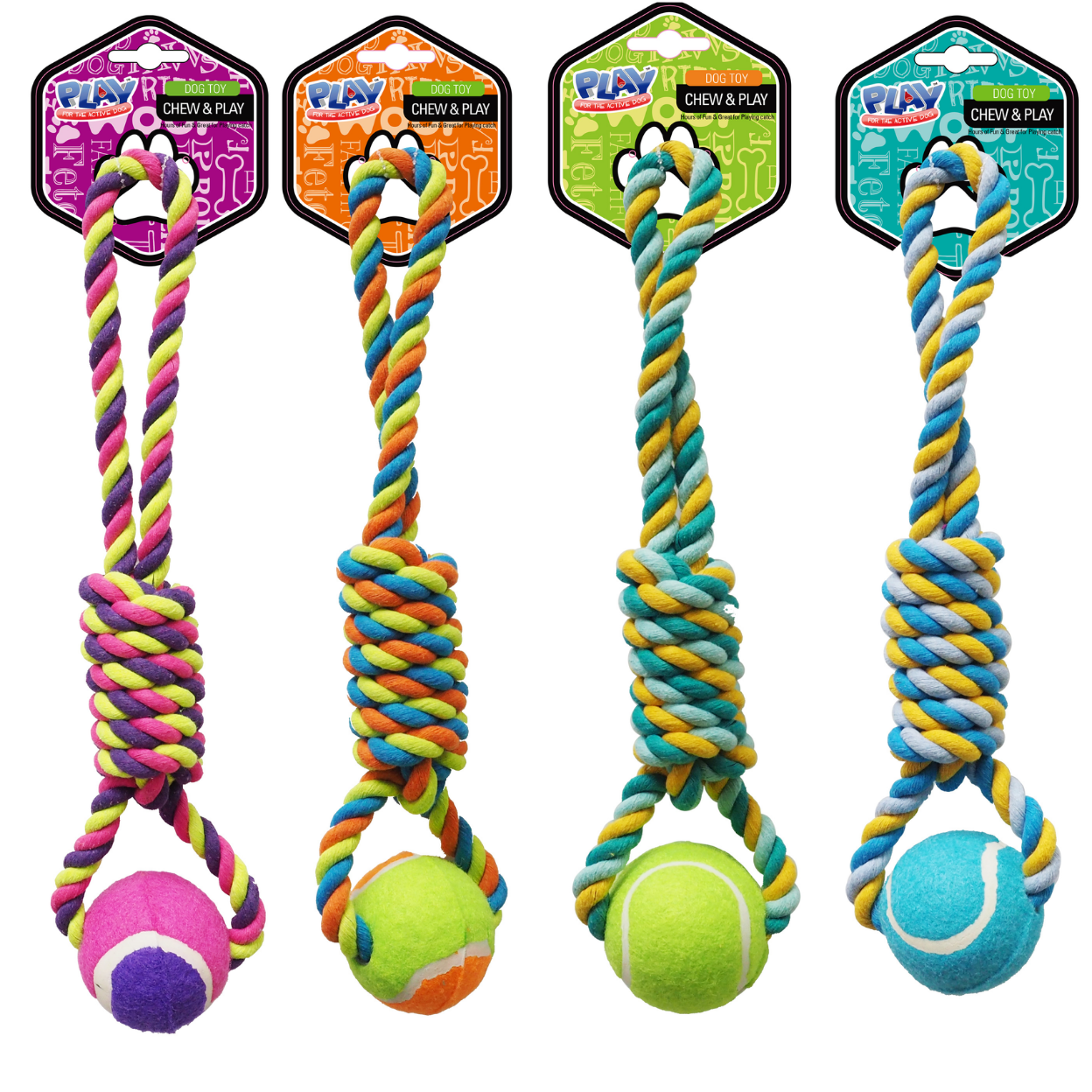 Juguete Para Mascotas  Cuerda C/Bola Y Nudo