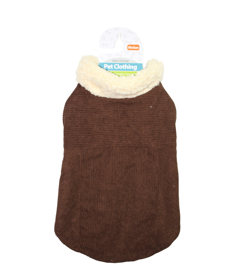 Abrigo P/Mascotas Forrado Corduroy M