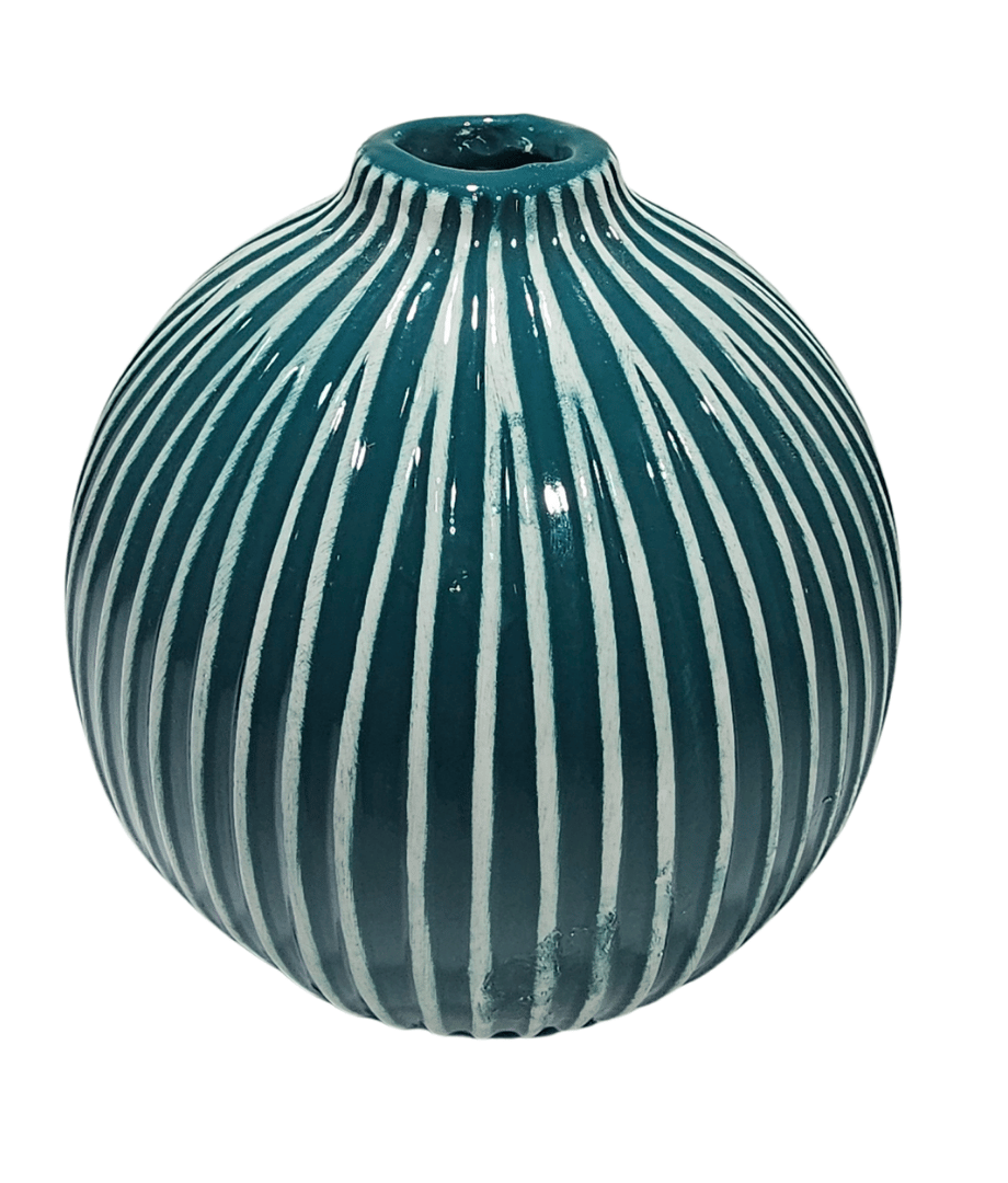 Jarron Ceramica Rayas Col Surt 13Cm