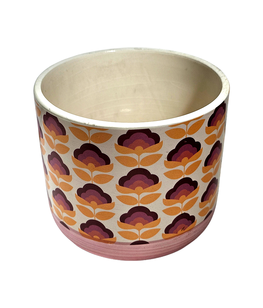 Maceta Dec Flores Ceramica 13 Cm