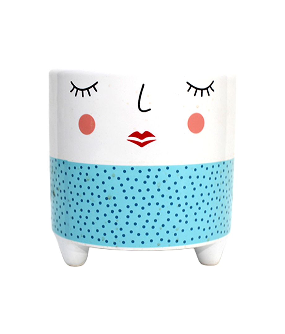 Maceta Rostro Ceramica 10Cm
