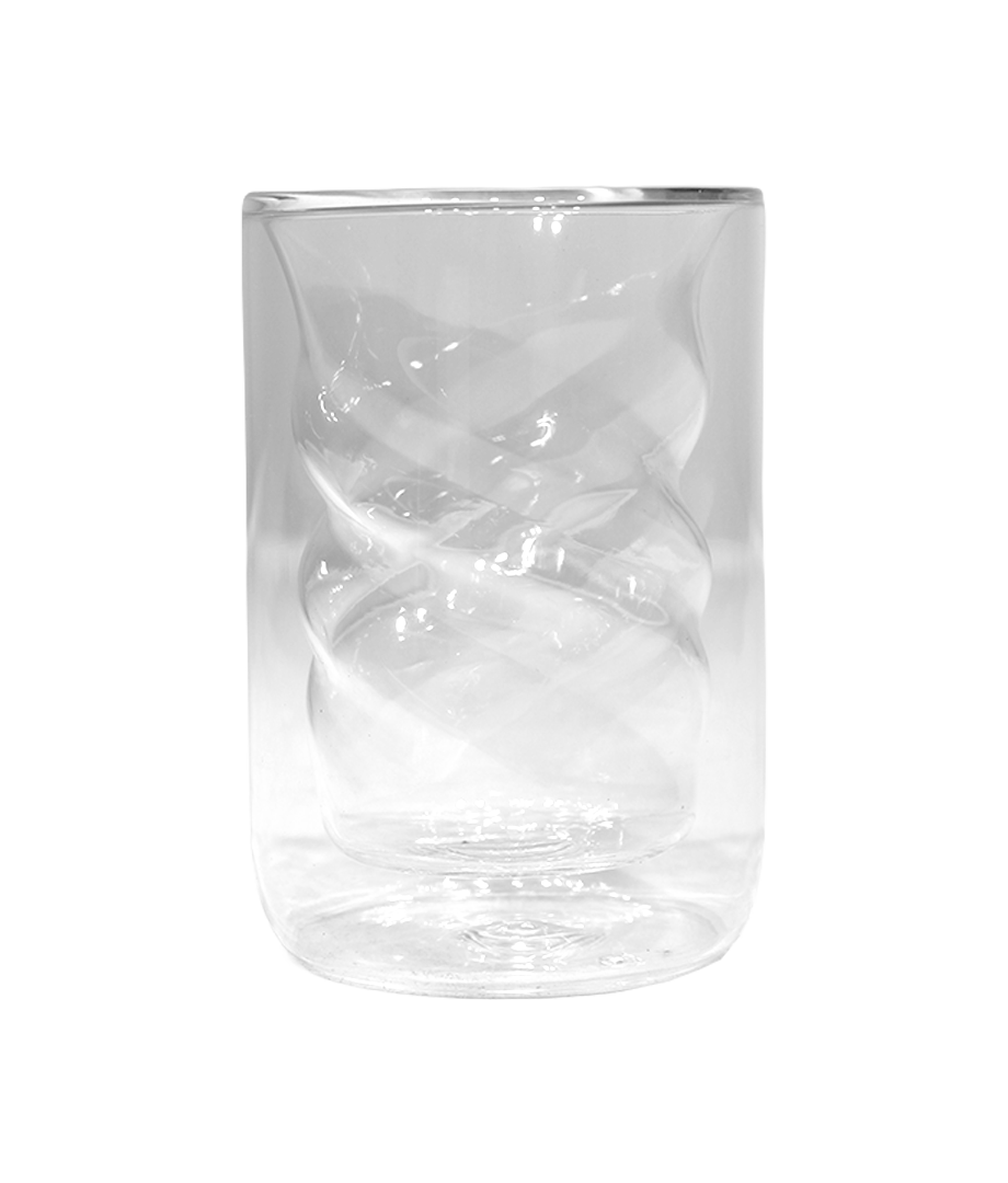 Vaso Vidrio Doble Pared Relieve 12Cm