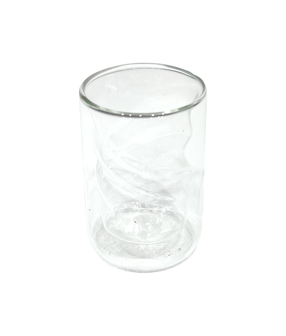 Vaso Vidrio Doble Pared Relieve 12Cm