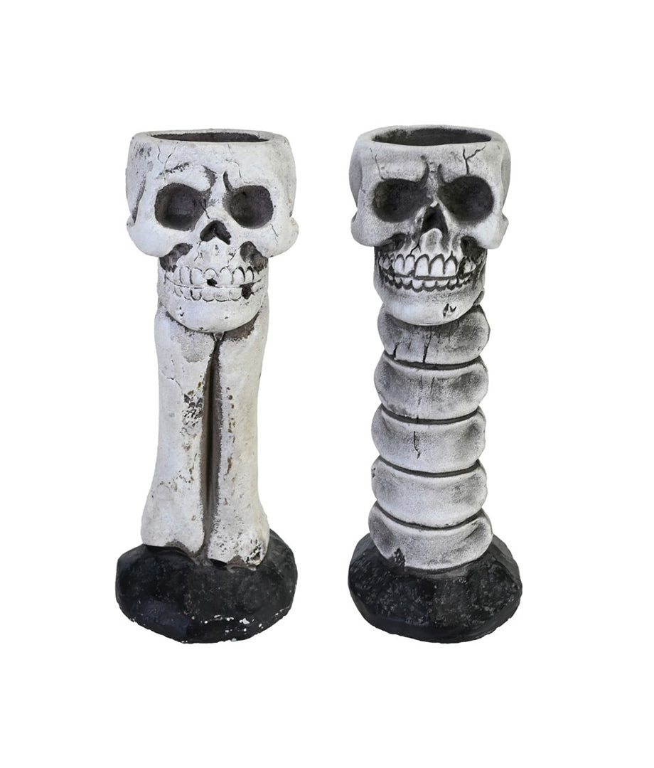 Candelabro Ceramica  Esqueleto 17Cm Halloween