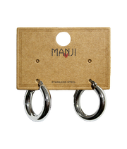 Aretes Argollas Dorado/Plateado Acero Inoxidable 1