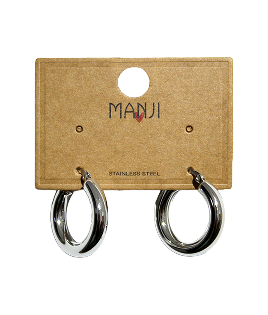Aretes Argollas Dorado/Plateado Acero Inoxidable 1