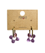 Aretes Argollas Dorado/Plateado  C/Flor Acero Inoxidable