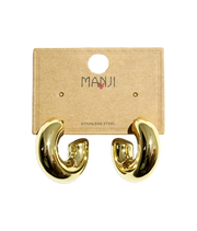 Aretes Argollas Dorado/Plateado   Acero Inoxidable