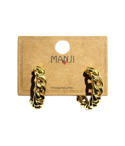 Aretes Argollas Dorado/Plateado  Acero Inoxidable