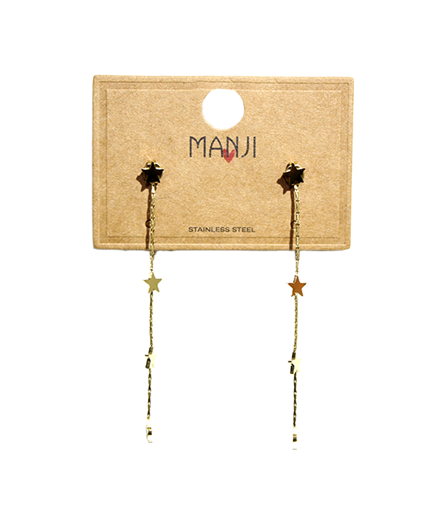 Aretes Estrellas Dorado/Plateado Acero Inoxidable