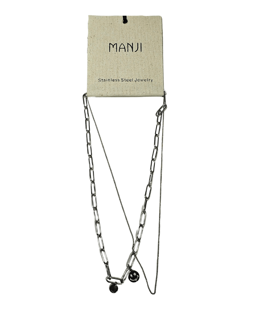 Collar Chocker Dorado Doble Carita  Acero Inoxidable