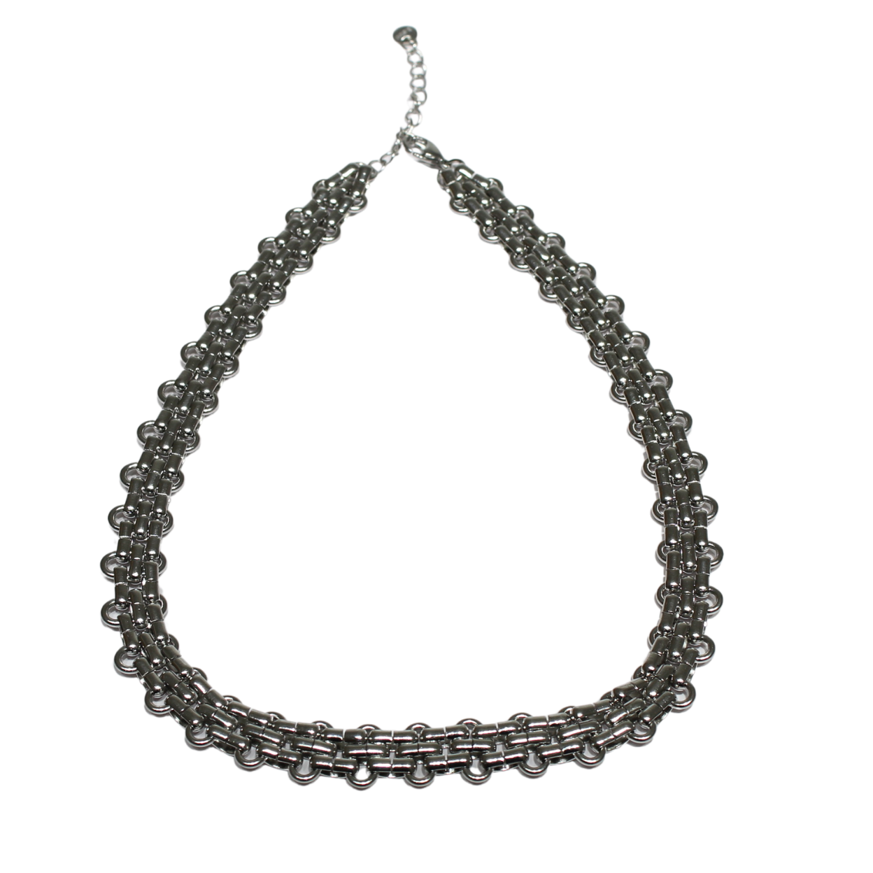 Collar chocker plateado de acero inoxidable