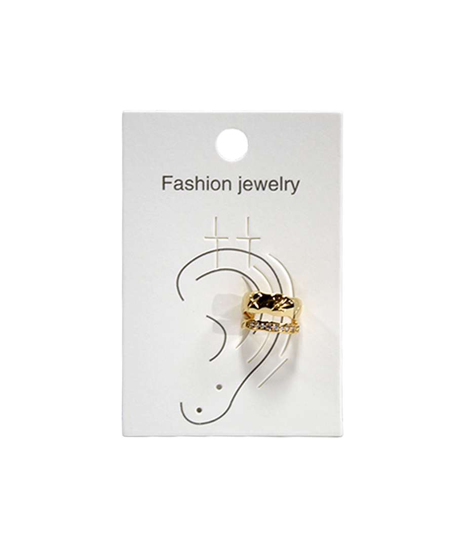Ear Cuff Dorado/Plateado C/Zirconia Blanca