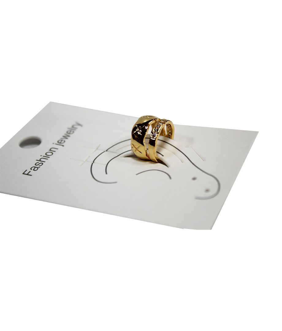 Ear Cuff Dorado/Plateado C/Zirconia Blanca