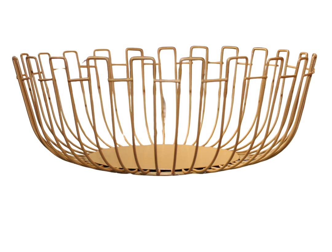 Cesta D/Metal Dorada 28Cm