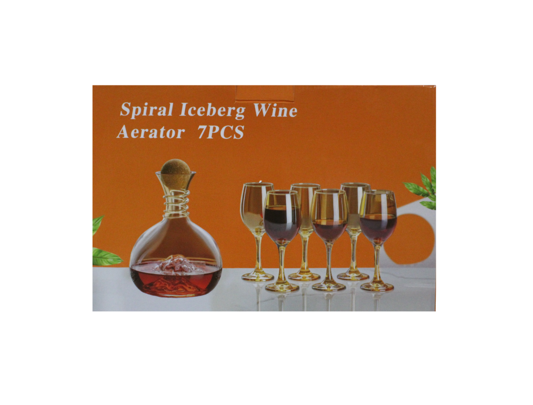 Set Decantador De Vidrio C/6 Copas 1450Ml-320Ml