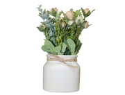Maceta Ceramica C/Flores 22Cm