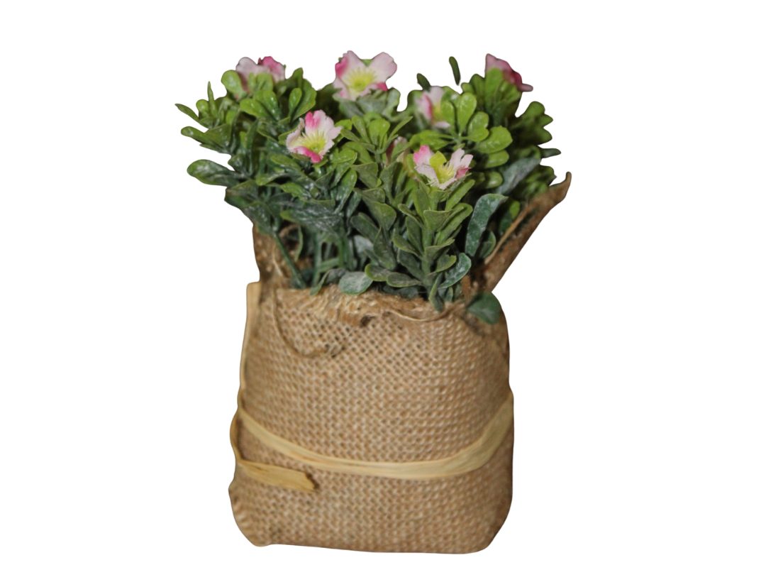 Maceta Yute C/Flores 16Cm
