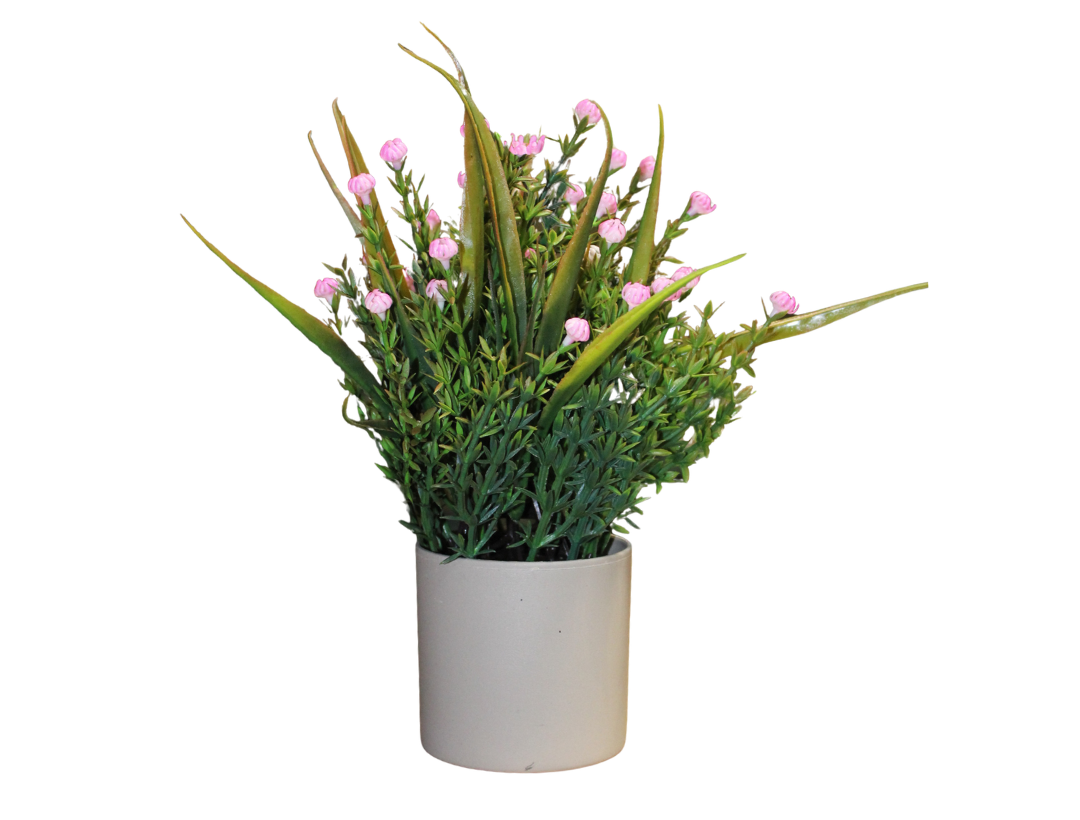 Maceta Plast C/Flores Guoqunyc 25Cm