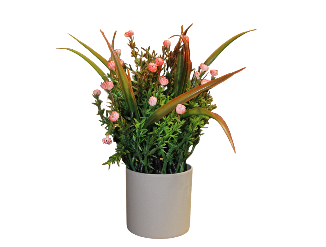 Maceta Plast C/Flores Guoqunyc 25Cm