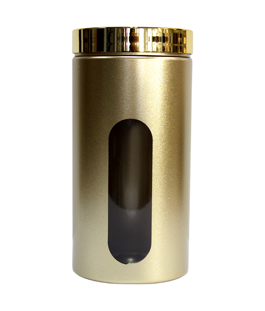 Recipiente 2L Plast C/Tapa Dec Metalico Dorado Red