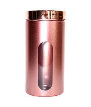 Recipiente 2L Plast C/Tapa Dec Metalico Rosa Red