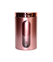 Recipiente 1.5L Plast C/Tapa Dec Metalico Rosa Red