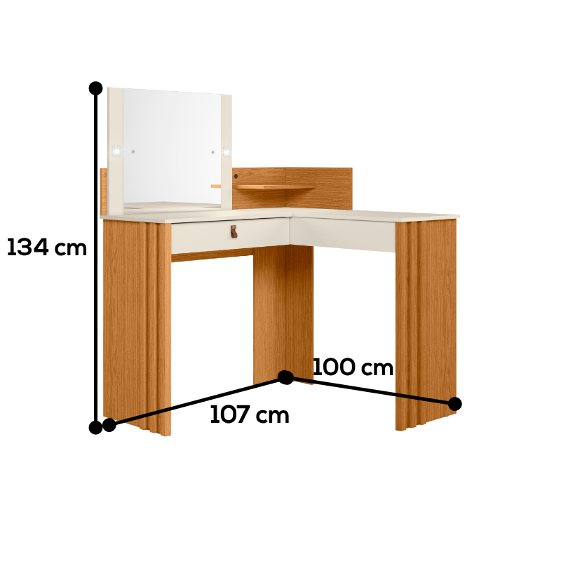Tocador Escritorio Glow Off-White LED