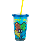Vaso Plástico Harry Potter con Pajilla y Tapa, 414 ml