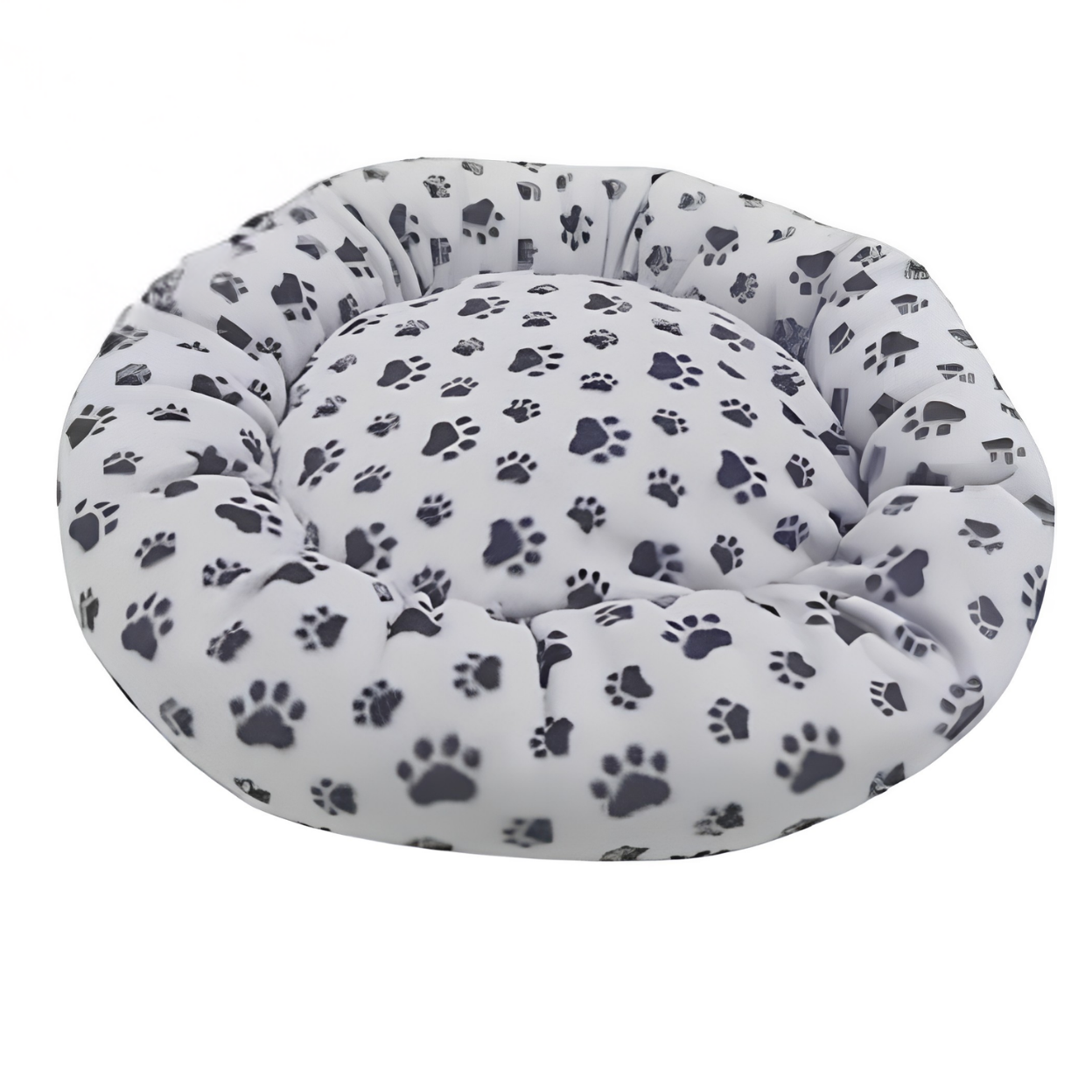Cama para mascotas redonda diseño huellas